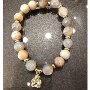 Grey Agate Charm Bracelet